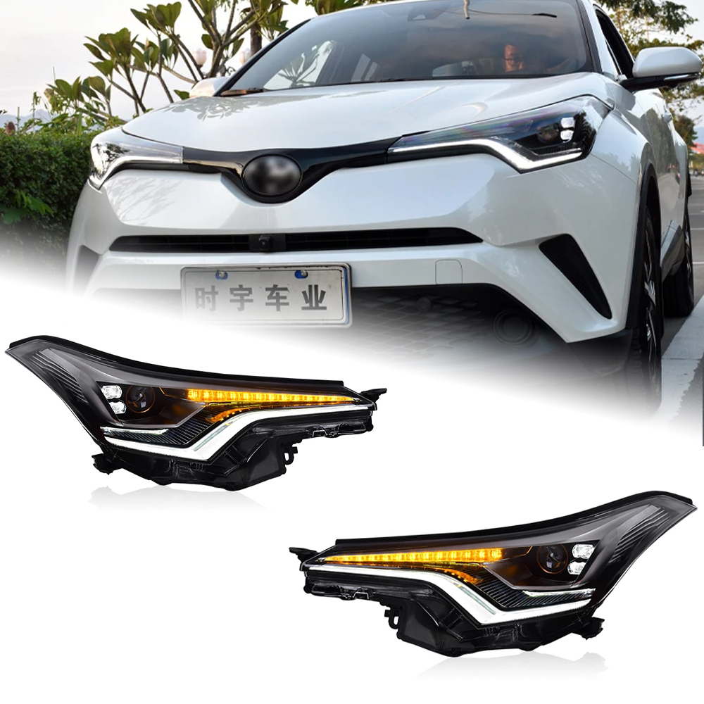 AKD Head Lamp for Toyota C-HR LED Headlight 2018-2021 Headlights CHR DRL Turn Signal High Beam Angel Eye Projector Lens