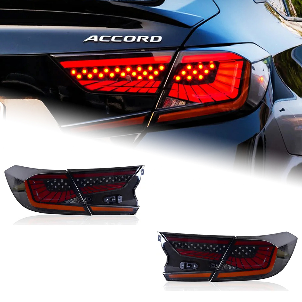 AKD Car Lights for Honda Accord X 2018-2022 10th G10 LED Taillights Upgrade Sky Star Design Dynamic Middle Run Through Lamp Accessories