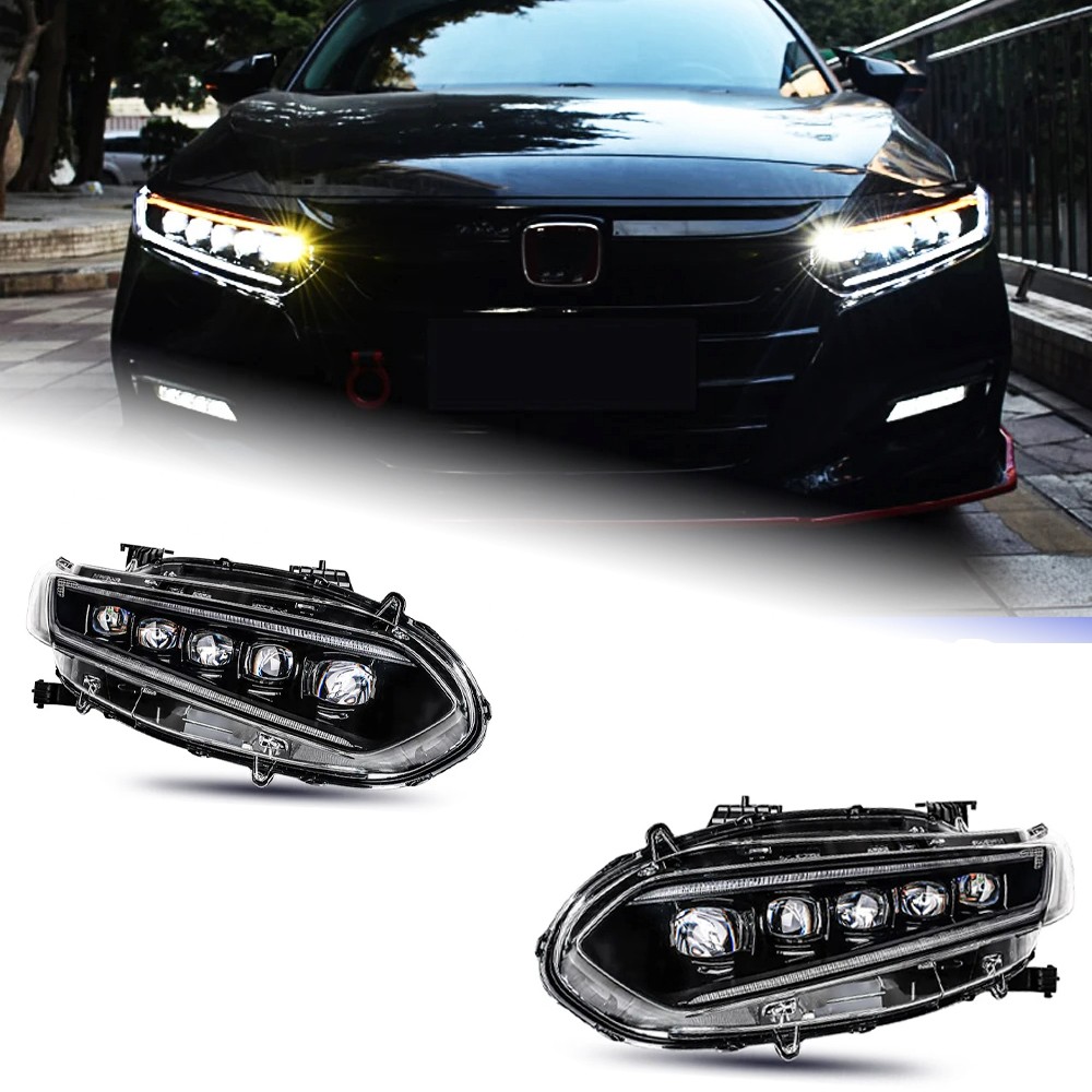 AKD Car Styling Head Lamp for Honda Accord Headlights 2018-2019 New Accord LED Headlight DRL All LED Light Source Auto Accessories