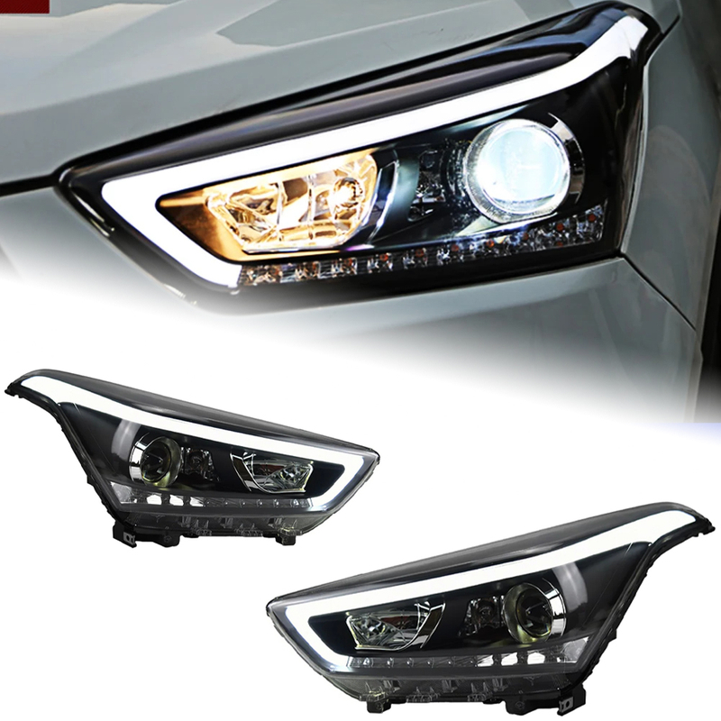 AKD LED Head Light Parts For ix25 2014 2015-2017 Front Headlights Replacement DRL Daytime light Projector Facelift