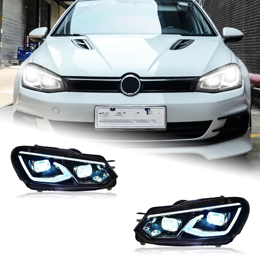 AKD Head Lamp for VW Golf 6 Golf6 LED Headlight 2009-2013 Headlights R20 MK6 DRL Turn Signal High Beam Angel Eye Projector Lens