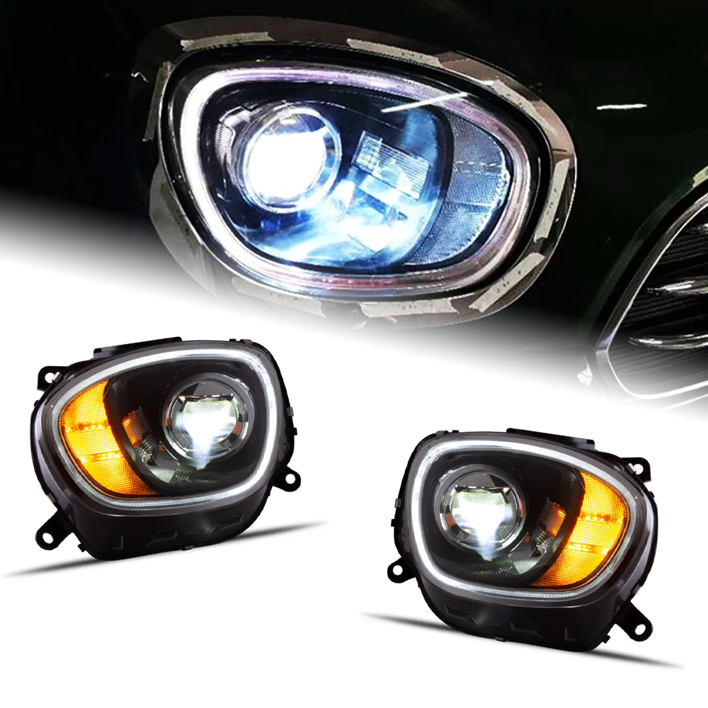 AKD Head Lamp for MINI Countryman F60 LED Headlight 2017-2021 Headlights F60 DRL Turn Signal High Beam Angel Eye Projector Lens