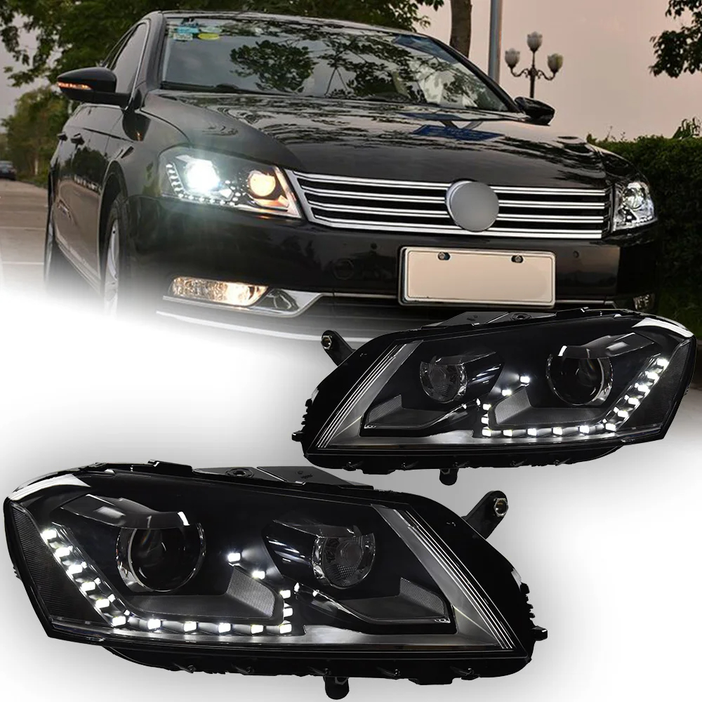 AKD Car Lights For VW Passat B7 EU 2012-2016 Magotan LED Auto Headlights Assembly Upgrade Tears Eye Design Signal Lamp Accessories