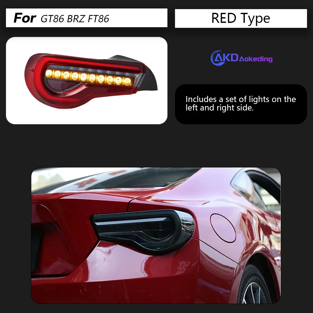 AKD Car Styling for Toyota GT86 LED Tail Light 2013-2019 Subaru BRZ FT86 Rear Fog Brake Turn Signal Auto Accessories