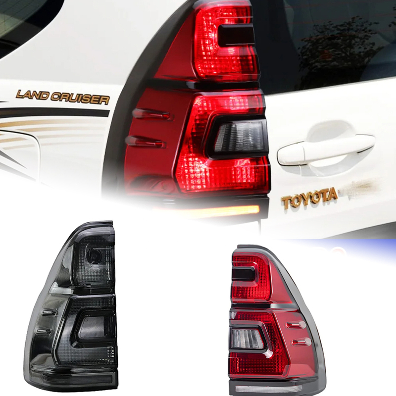 AKD Car Lights For Toyota Land Cruiser Prado 2003-2009 LED Auto Taillights Upgrade 2019 Newest Design Rear Lamp Highlight Accessories Kit