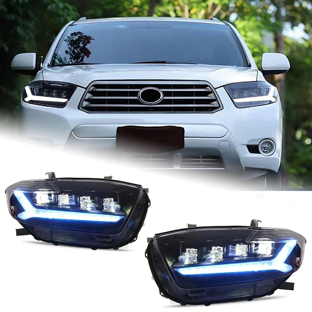 AKD Car Lights For Toyota Prado 2009-2013 LED Matrix Headlights Modification Assembly Upgrade Bifocal 4 Lens DRL Dynamic Turn Signal Lamp