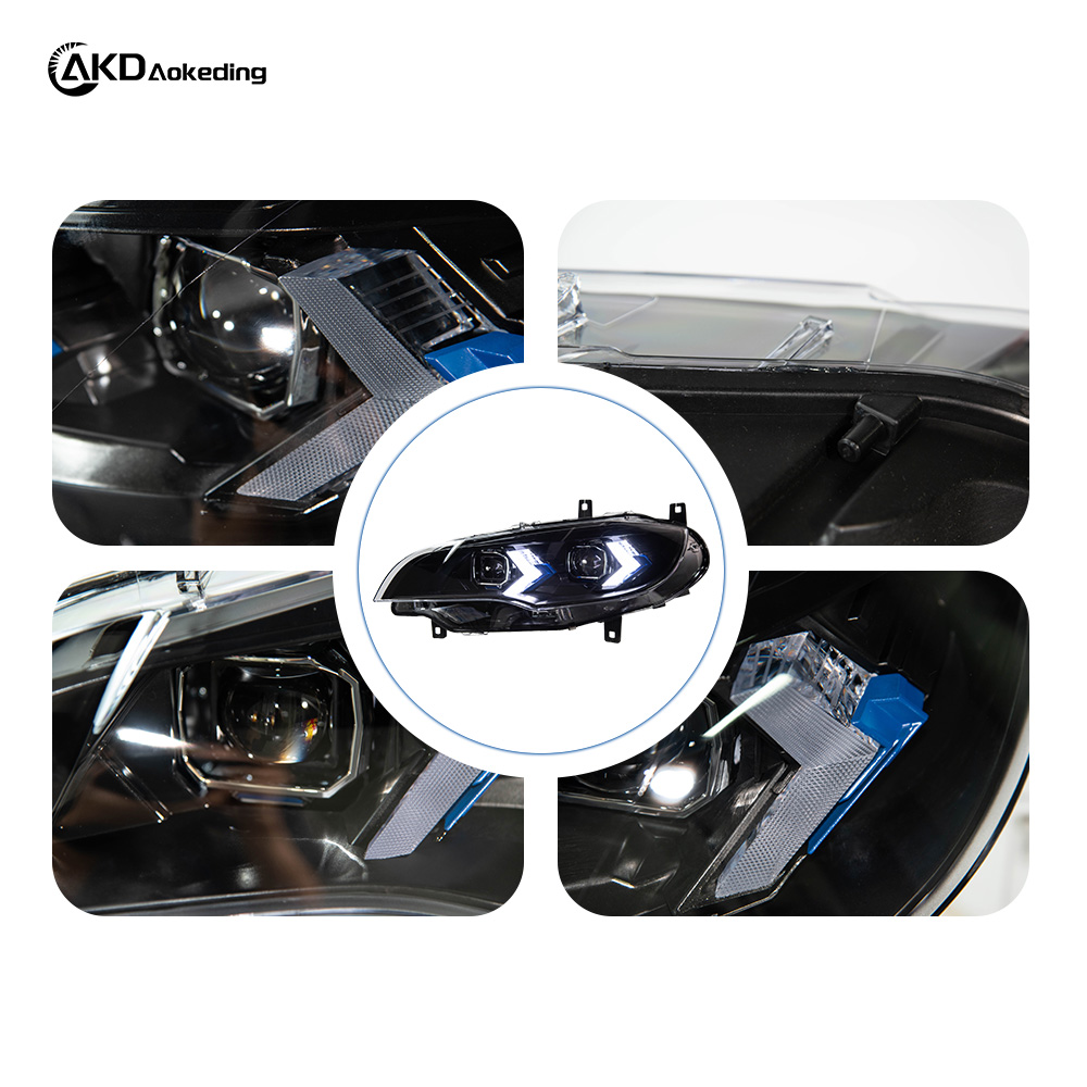 AKD Headlight Assembly Upgrade for 2008-2014 BMW X6 E71 Models: LED Laser Sequential Turn Signals, Daytime Running Lights, And Bi-xenon Projector Lenses.