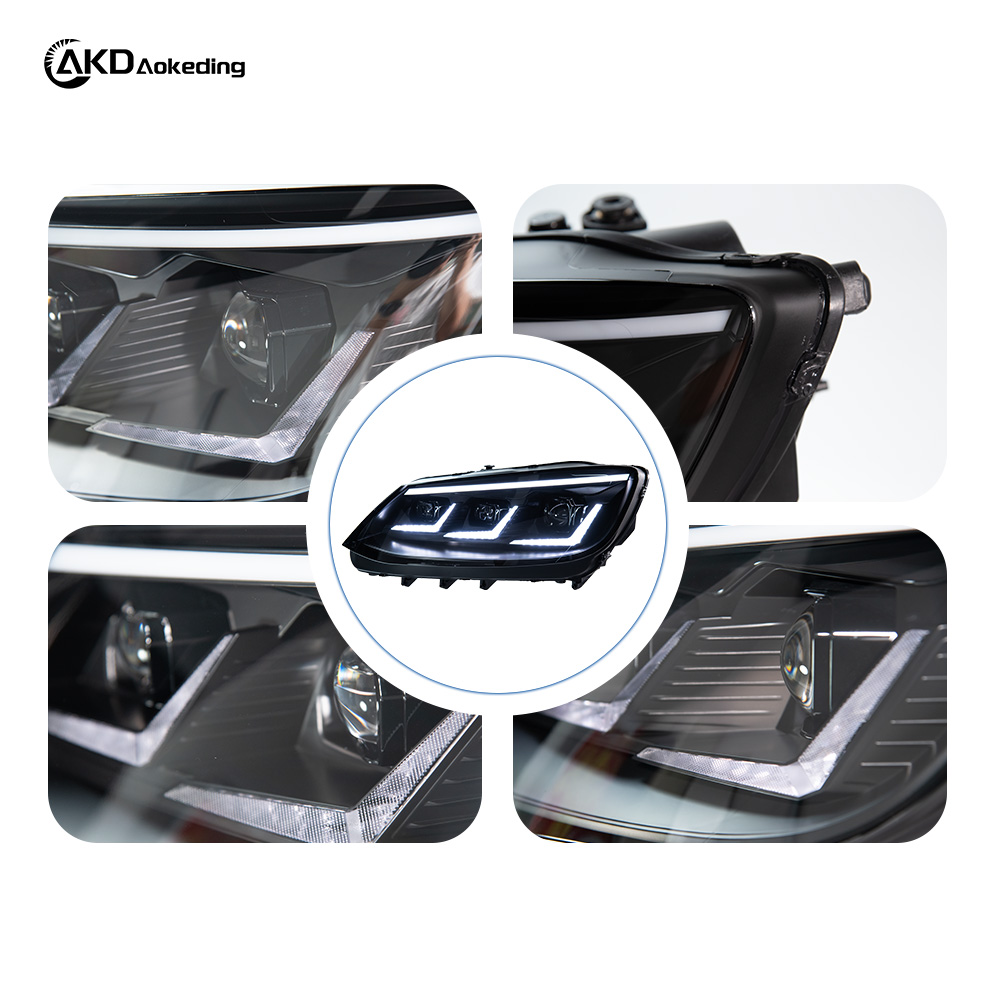 AKD Headlight Assembly Retrofit for 2012-2019 Volkswagen Sharan Models with LED Laser Sequential Turn Signals, Daytime Running Lights, And Bi-xenon Projector Lenses.