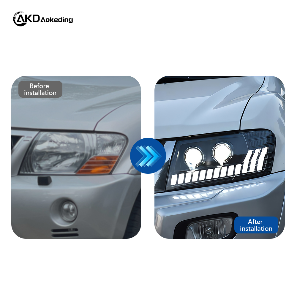 AKD Car Lights for Mitsubishi Pajero V73 LED Headlight Projector Lens 2004-2014 Montero V75 V77 Dynamic Signal DRL Accessories