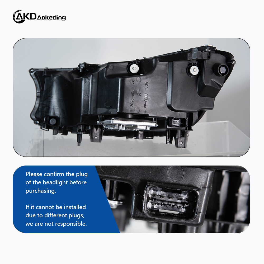 AKD Headlight Assembly Upgrade for 2016-2018 BMW 7 Series G11 And G12 Models, Featuring LED Laser Sequential Turn Signals, Daytime Running Lights, And Bi-xenon Projector Lenses.