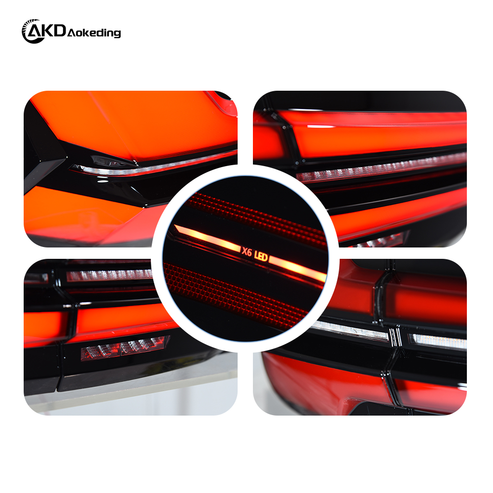 AKD LED Taillight Assembly for 2014-2019 BMW X6 F16 Models, Including Driving Brake Lights, Reversing Lights, And Sequential Turn Signals.