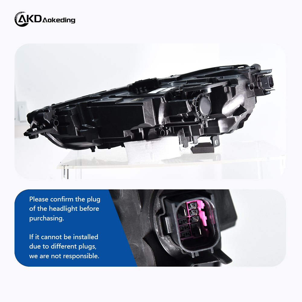 AKD headlight assembly upgrade for 2021-2024 Audi A3 models: LED headlights with sequential turn signals and LED bi-xenon projector lenses.