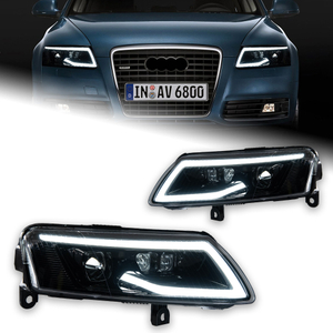 AKD Car Lights For Audi A6 Headlights 2005-2011 A6 C6 LED Headlight Dynamic Signal Animation DRL Bi Xenon Accessories