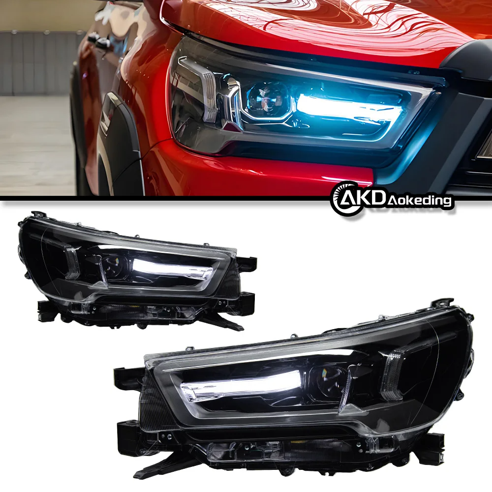 AKD Auto Styling Koplamp Voor Toyota Hilux Revo Rocco Led Koplamp 2021-2024 Koplampen Hilux Drl Richtingaanwijzer Hoge Auto Accessoires