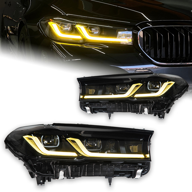 AKD For BMW G30 Pre LCI Car Headlamp Assembly Modification Upgrade Black Knight