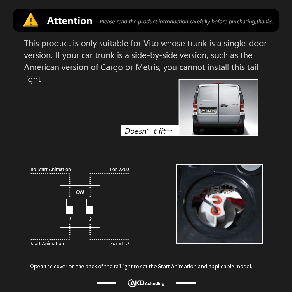AKD Suitable for Mercedes-Benz Vito and v260 taillight upgrade 2025 taillight upgrade assembly