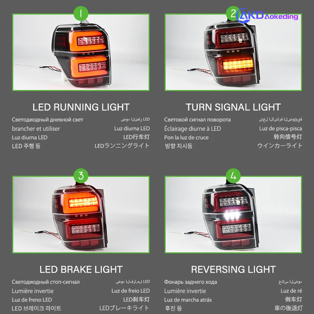 AKD Car Styling Tail Lamp for 4 Runner Tail Lights 2010-2021 4Runner LED Tail Light DRL Dynamic Signal auto Accessories