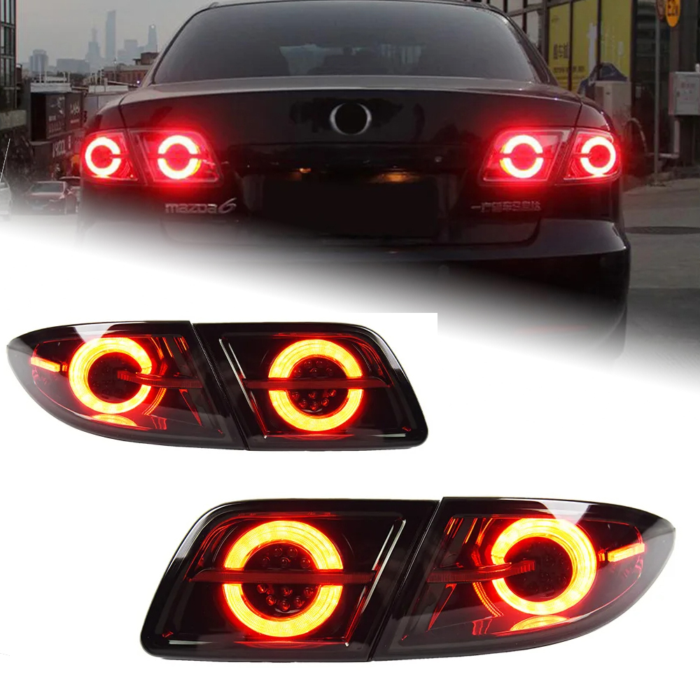 AKD tuning cars Tail lights For Mazda 6 Mazda6 2003-2015 Taillights LED DRL Running lights Fog lights angel eyes Rear