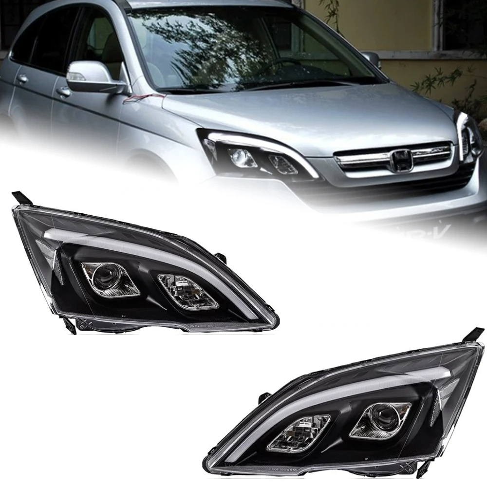 AKD Car Styling Head Lamp for CR-V Headlights 2007-2011 CRV LED Headlight led DRL Double Lens Hid Bi Xenon Auto Accessories