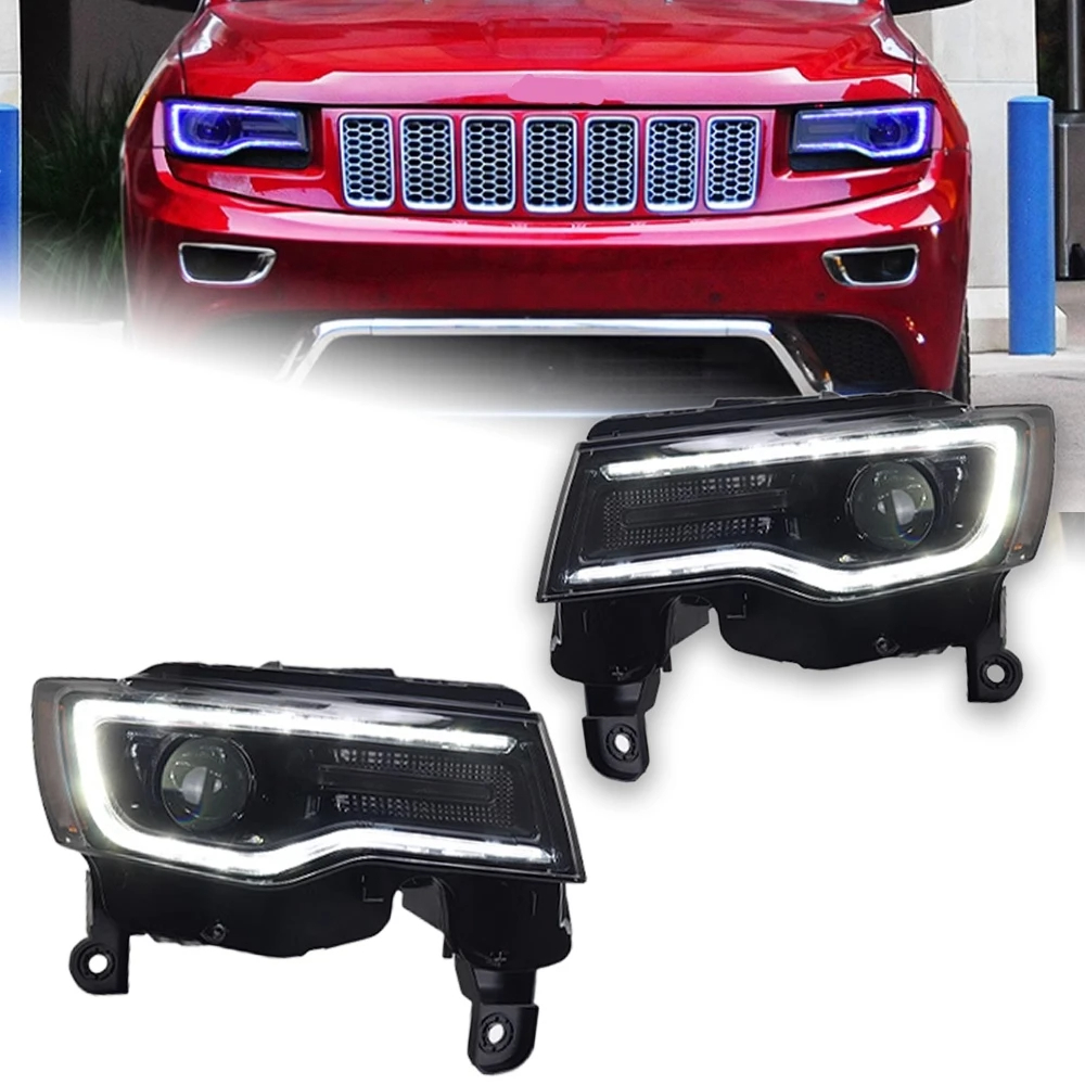 AKD Headlight For Jeep Grand Cherokee LED Headlights 2014-2021 Head Lamp Car Styling DRL Signal Projector Lens Auto Accessories