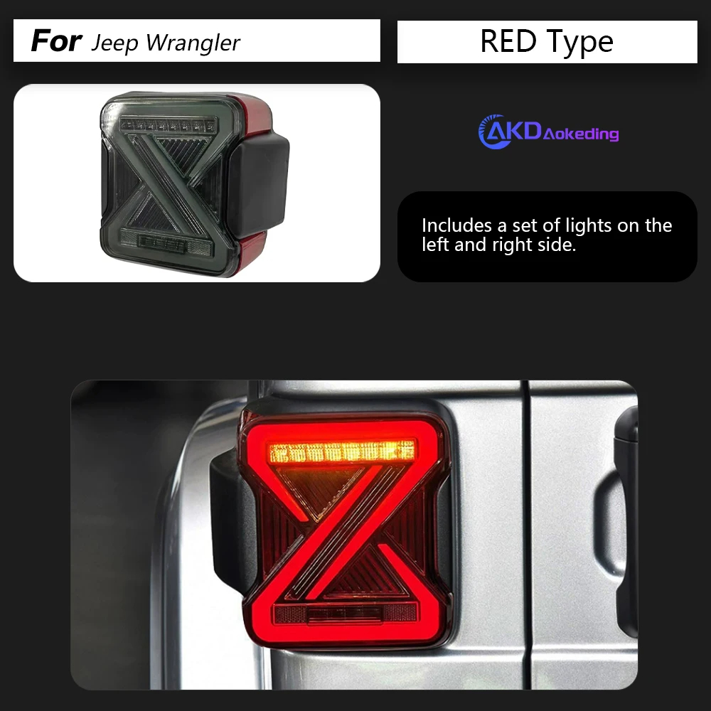 AKD Car Styling Tail Lamp for Jeep Wrangler Tail Lights 2018-2023 Wrangler LED Tail Light LED DRL Signal auto Accessories