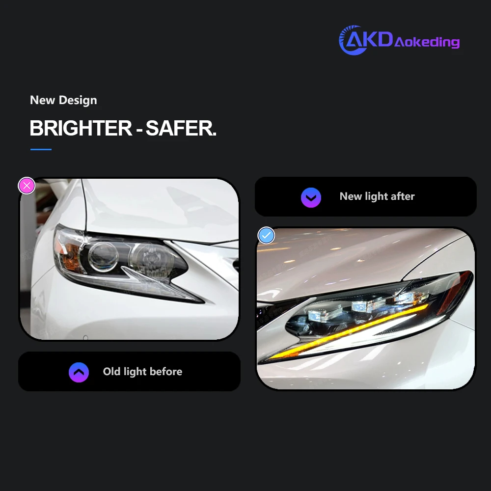 AKD Car Styling Head Lamp for Lexus ES ES200 Headlights 2015-2017 ES300 LED Headlight DRL Signal Projector Lens auto Accessories