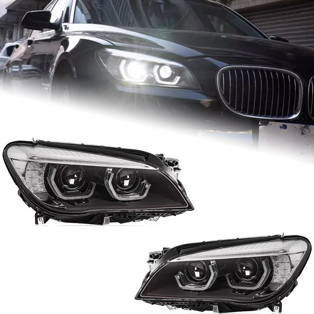 AKD Car Styling for BMW F02 Headlights 2009-2014 740i 730i 735i F01 LED Headlight Projector Lens DRL Automotive Accessories