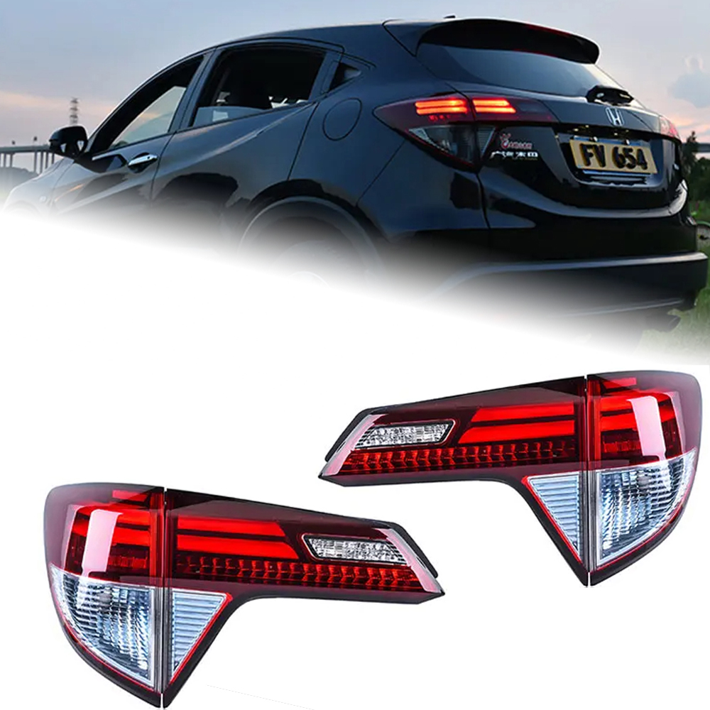 AKD Car Styling for Honda HR-V Tail Lights 2014-2021 Vezel LED Tail Lamp HRV LED DRL Signal Brake Reverse auto Accessories