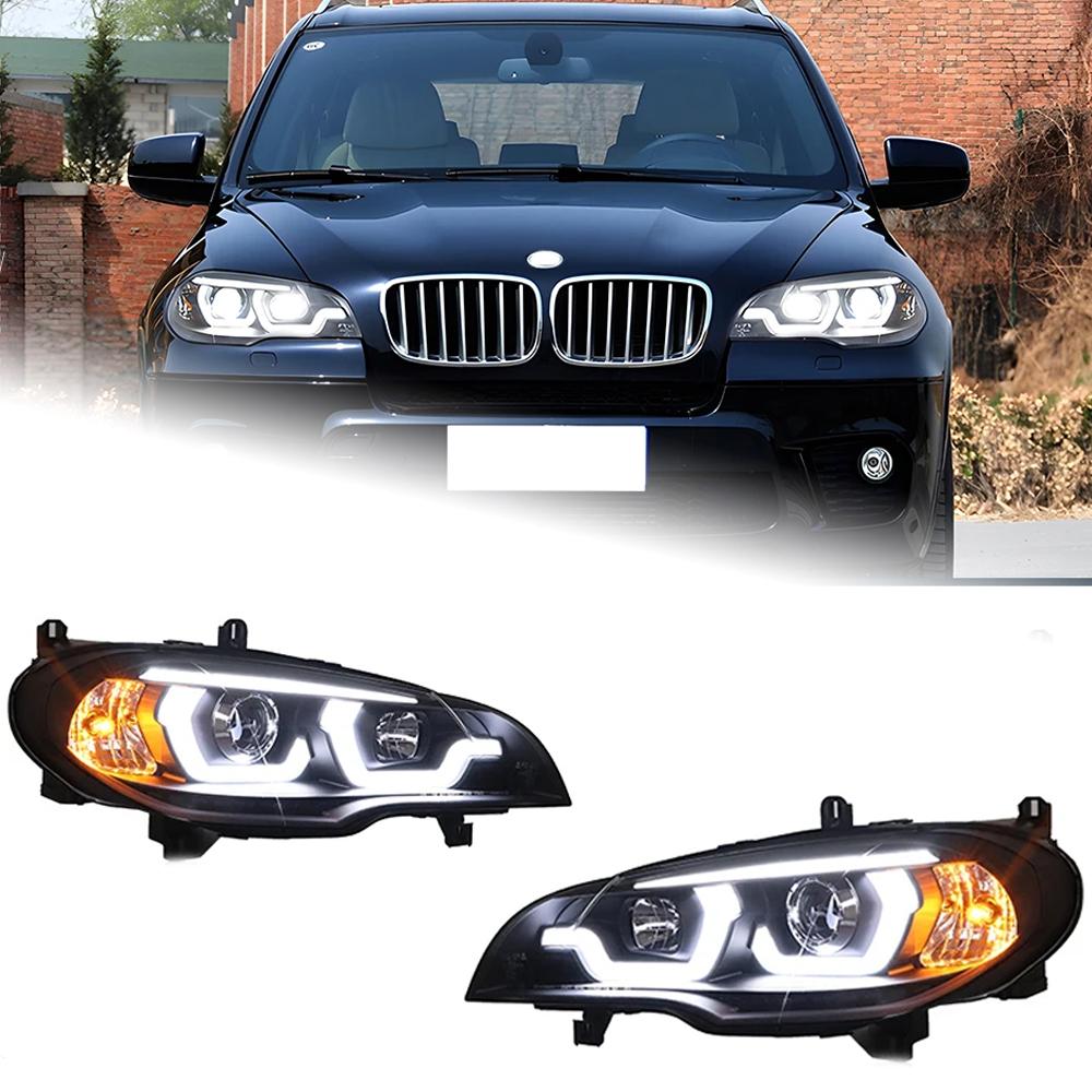 AKD Car Lights for BMW X5 E70 2007-2013 LED Auto Headlight Assembly Upgrade Angel Eye Signal Lamp Projector Lens Tool Accessories