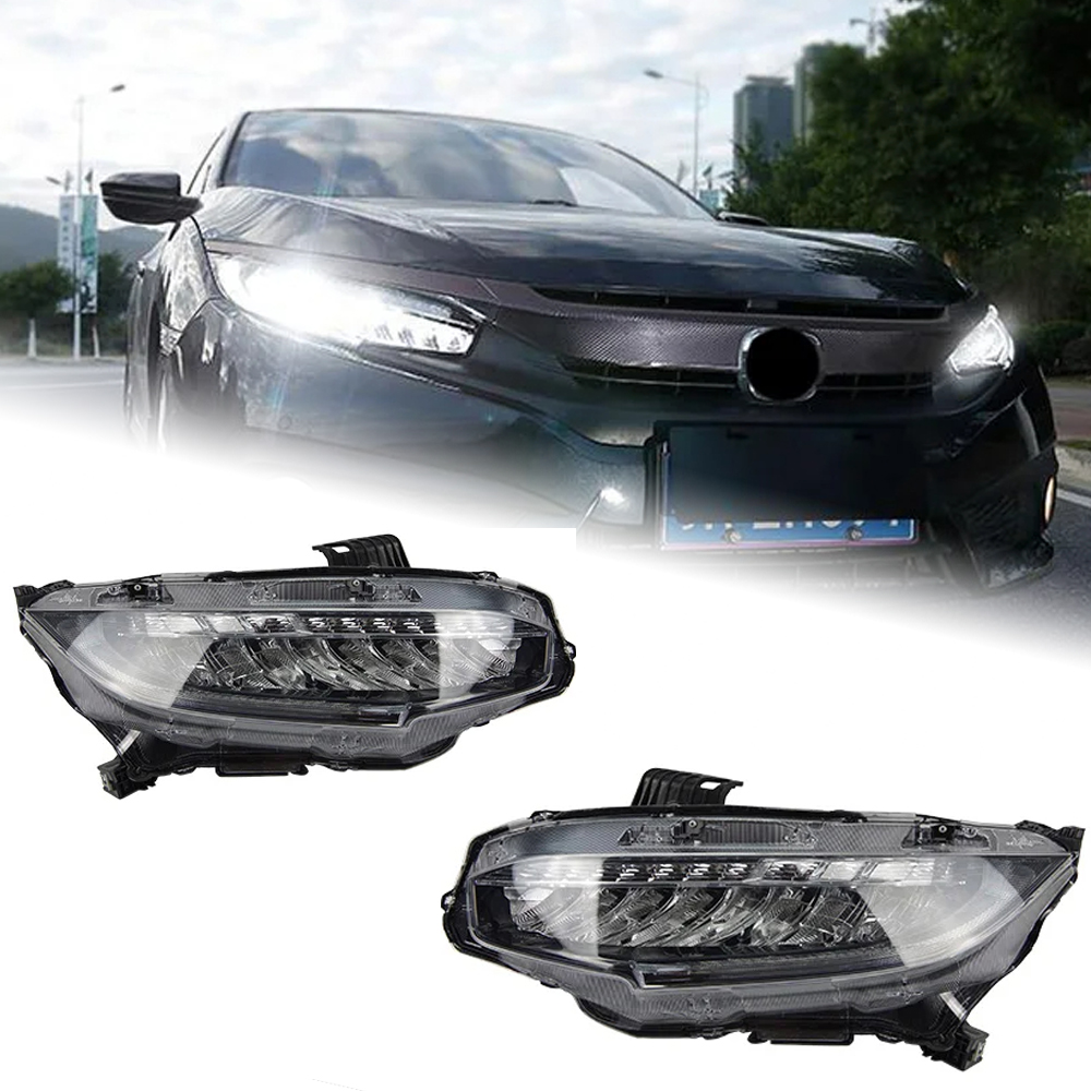 AKD Car Light For Honda Civic X 2016-2021 LED Auto Headlight Assembly Upgrade High Configure Dynamic Signal Lamp Tool Accessories