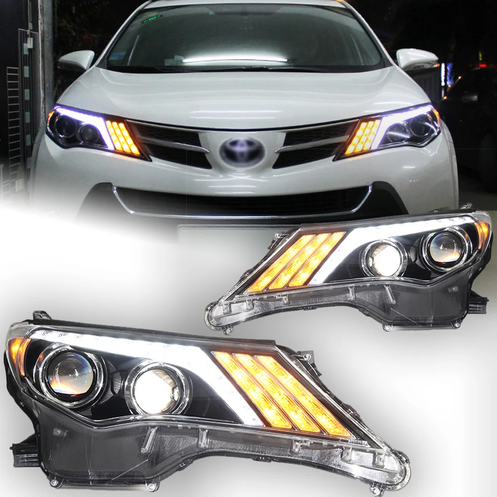 AKD Car Lights for Toyota RAV4 LED Headlight 2013-2016 Rav4 Head Lamp Front Signal DRL Hid Bi Xenon Automotive Accessories