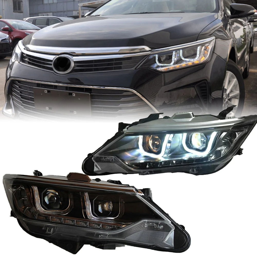 AKD Car Styling for Toyota Camry Headlights 2015-2017 Camry V55 LED Headlight DRL Hid Head Lamp Angel Eye Bi Xenon Accessories