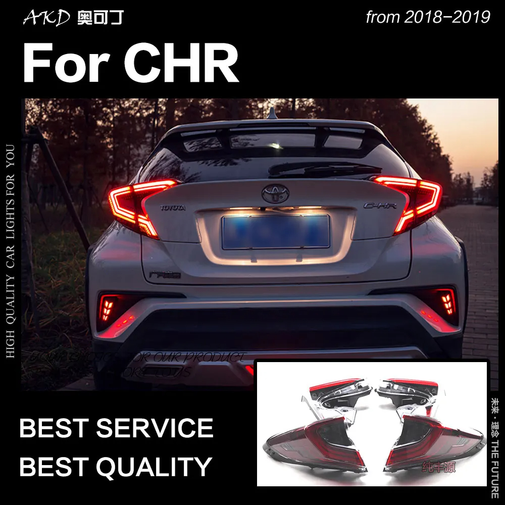 AKD Car Styling Tail Lamp for Toyota C-HR Tail Lights 2018-2021 CHR LED ...
