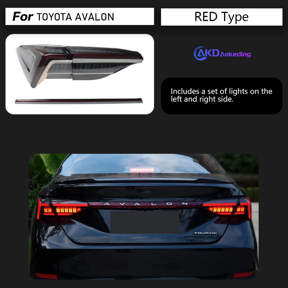 AKD Car Styling Tail Lamp for Toyota Avalon Tail Light 2018-2023 Avalon LED Tail Light Dynamic Signal Rear Lamp Auto Accesories