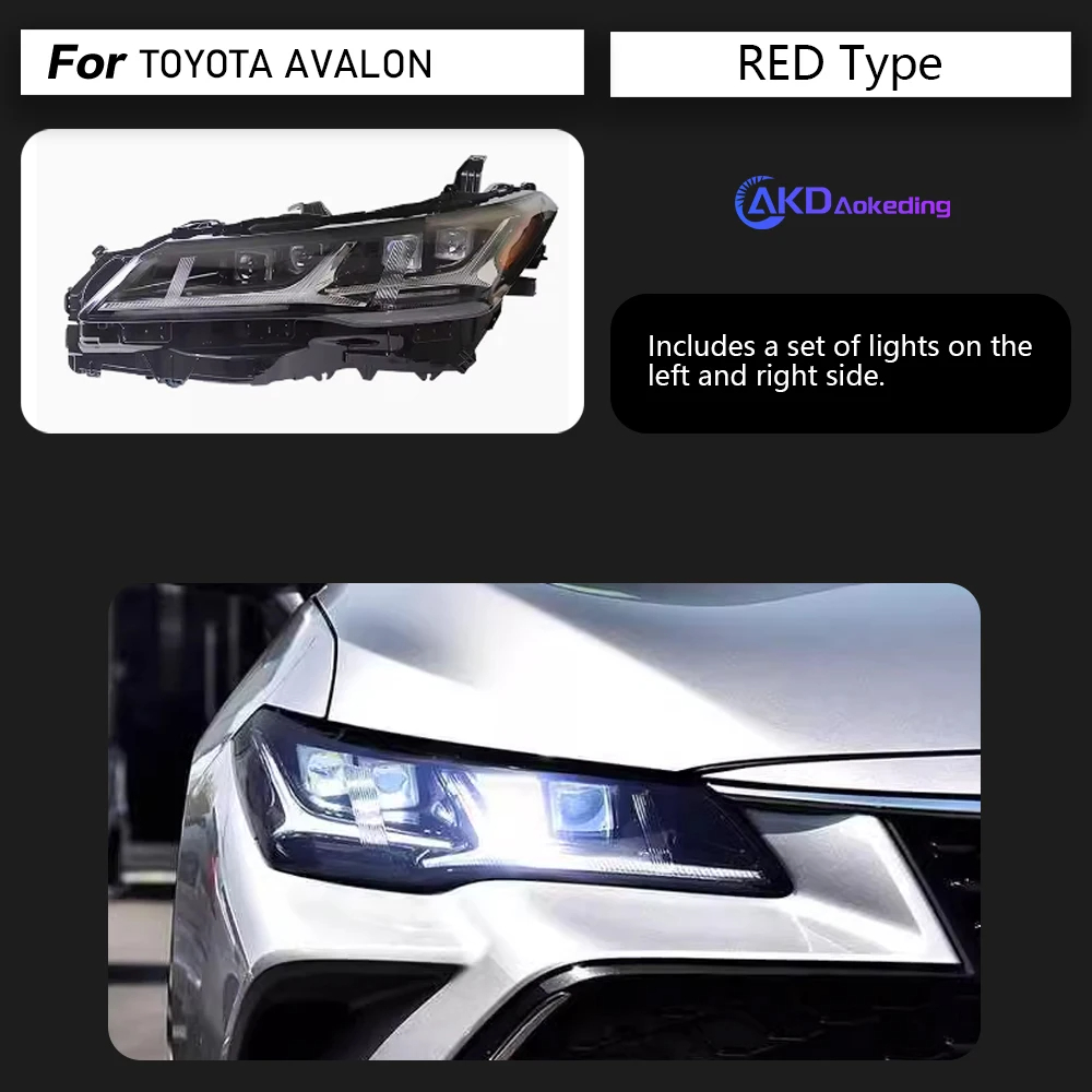 AKD Car Lights for Toyota Avalon LED Headlight Projector Lens 2018-2023 Headlights DRL Head Lamp Dynamic Signal Auto Accessories