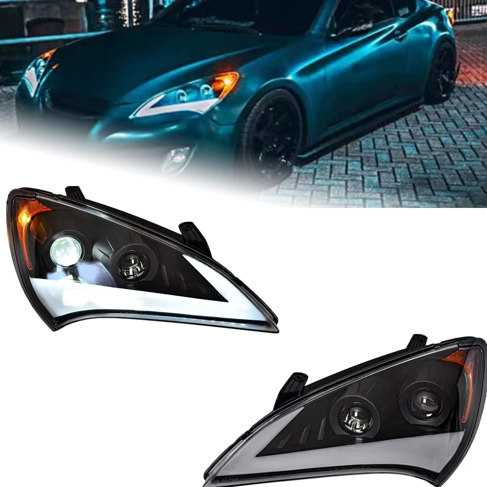 AKD Car Styling Head Lamp for Hyundai Genesis Coupe Headlights 2009-2012 Angel Eye Headlight LED DRL Signal Hid Auto Accessories