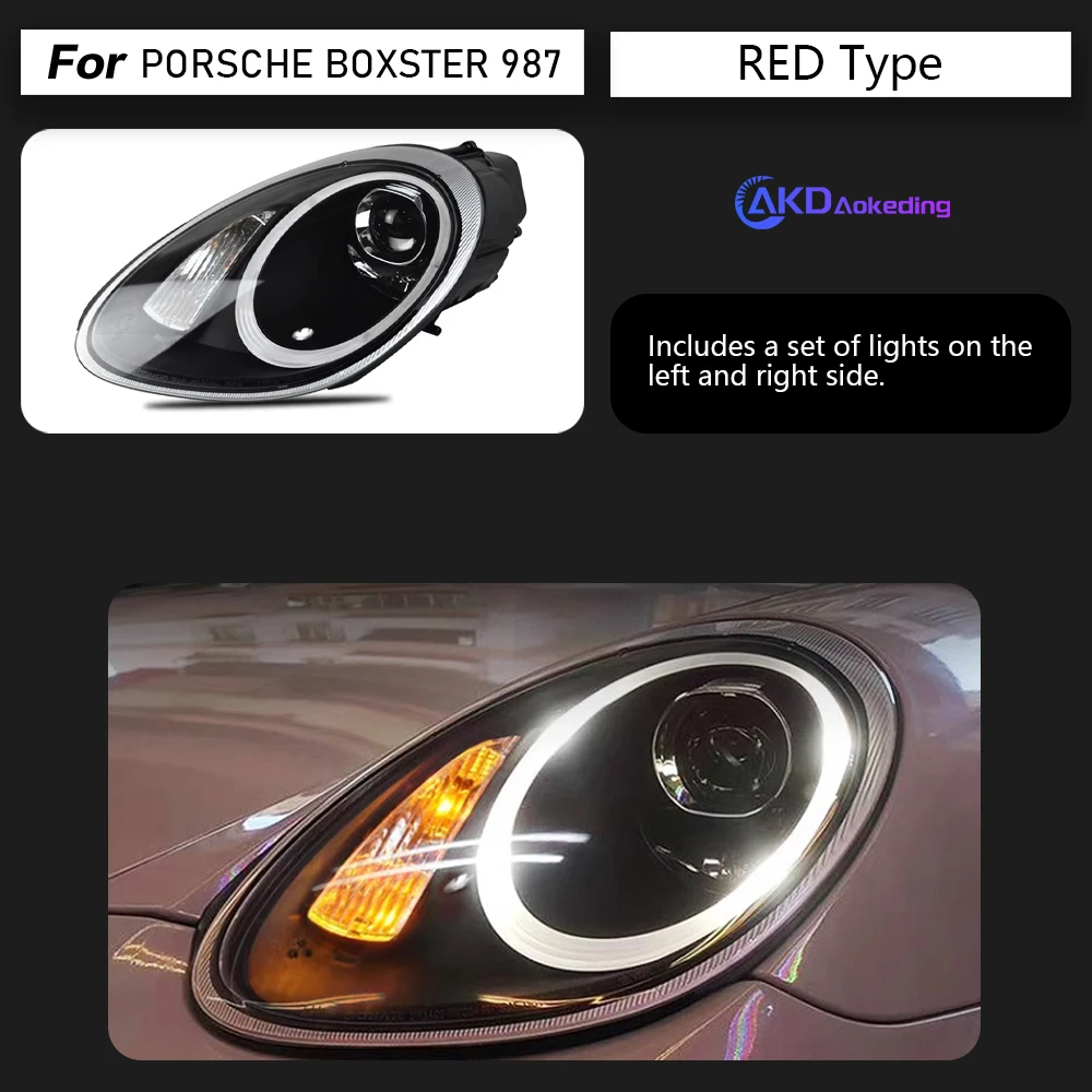 AKD Car Styling for Porsche Cayman 987 Headlights 2005-2008 Boxter LED Headlight DRL High Low Beam Xenon Head Lamp Accessories