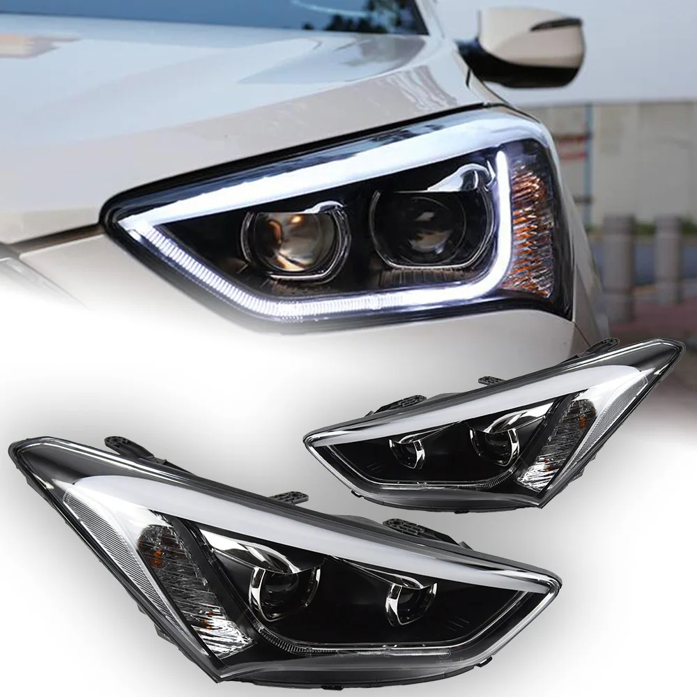 AKD Car Styling Head Lamp for Hyundai IX45 Headlights 2013-2016 New Santa Fe LED Headlight DRL Hid Bi Xenon Auto Accessories