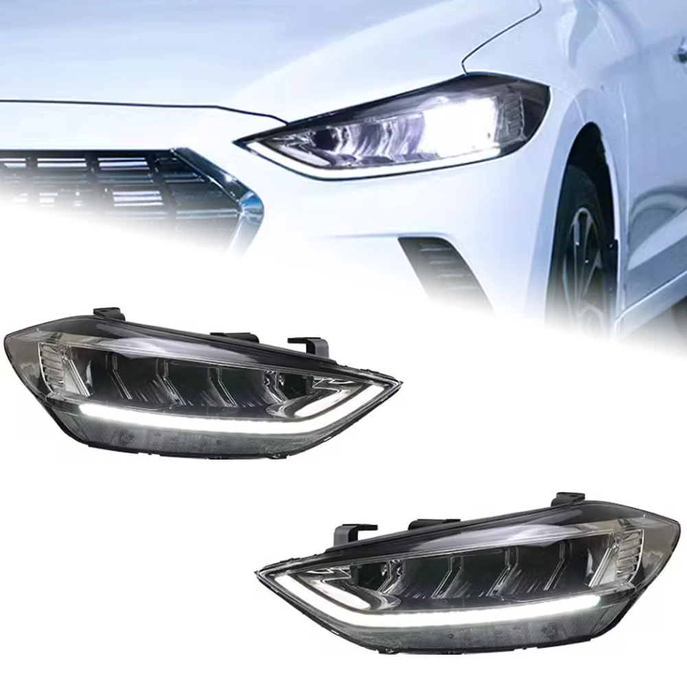 AKD Car Styling for Hyundai Elantra Headlight 2017-2020 Elantra Headlight Dynamic Signal DRL LED High Low Beam Auto Accessories