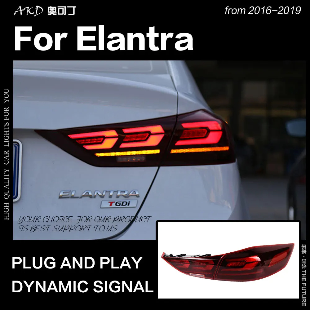 AKD Car Styling Tail Lamp for Hyundai Elantra LED Tail Light 2017-2019 Elantra DRL Dynamic Signal Brake Reverse Auto Accessories