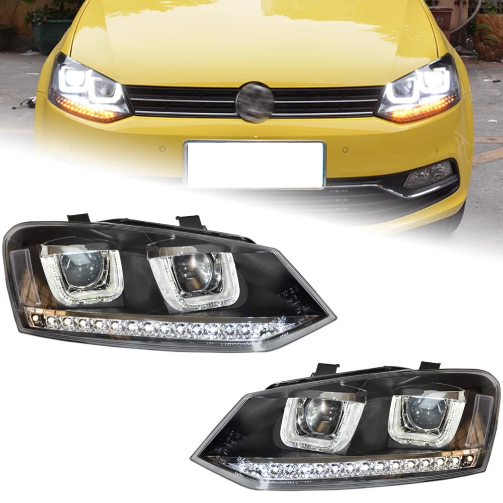 AKD Car Styling for VW Polo Headlights 2010-2017 Polo LED Headlight LED DRL Hid Head Lamp Angel Eye Bi Xenon Beam Accessories