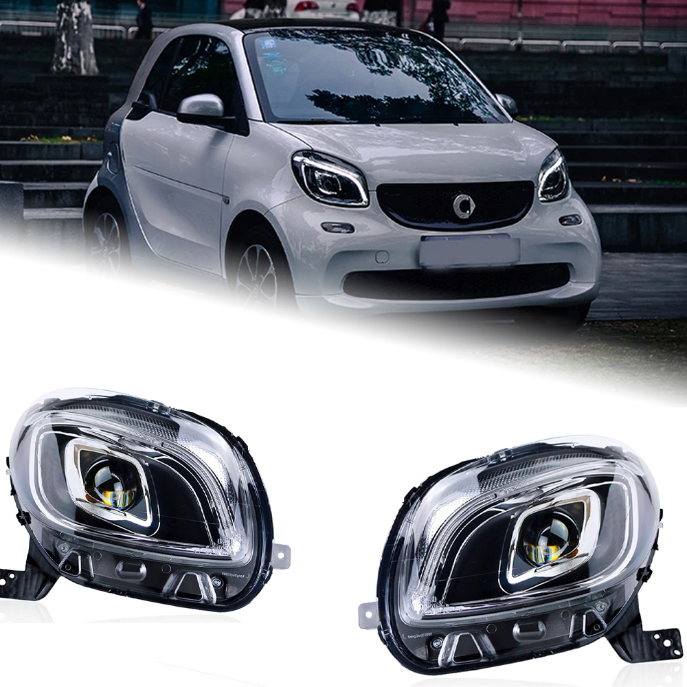 AKD Car Styling Head Lamp for Smart Headlights 2015-2020 Smart W453 LED Headlight LED DRL Hid Bi Xenon Auto Accessories