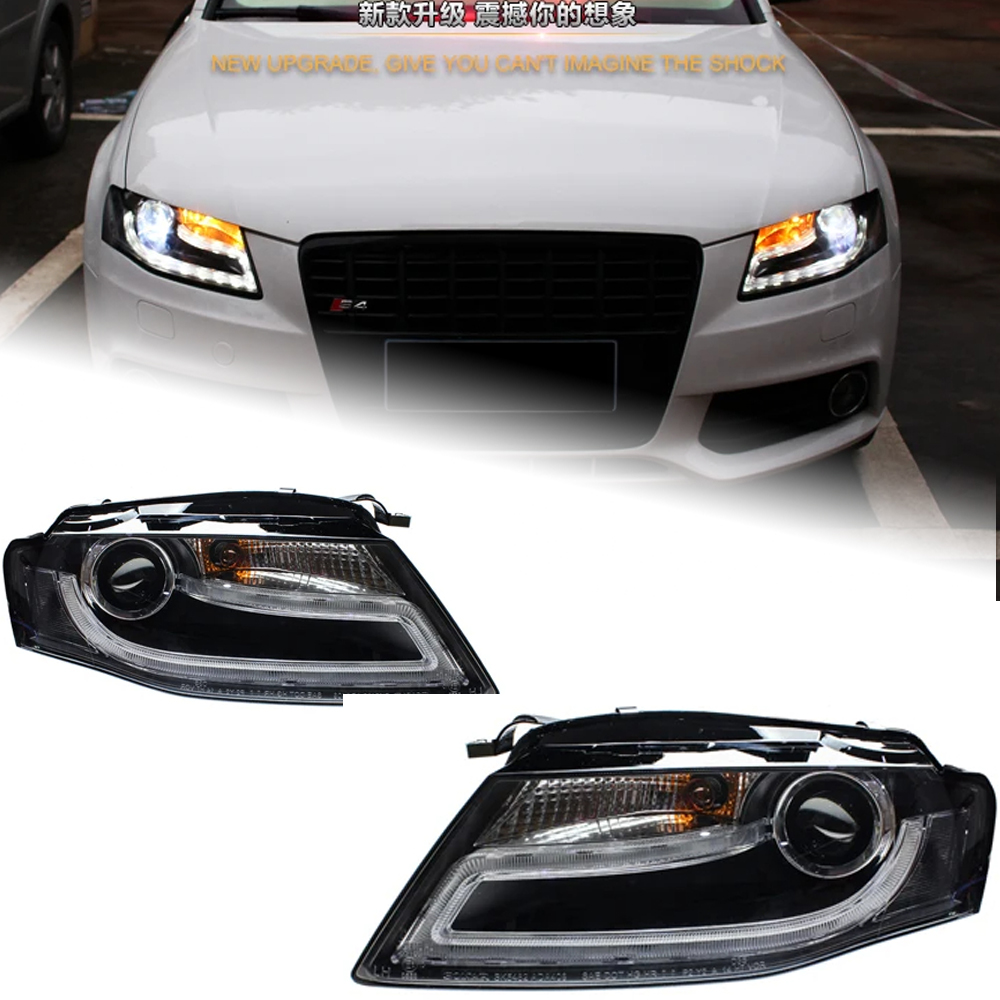 AKD Car Lights for Audi A4 B8 2009-2012 A4L S4 RS4 LED Auto Headlight Assembly Upgrade Bifocal Lens Xenon Tool Accessories