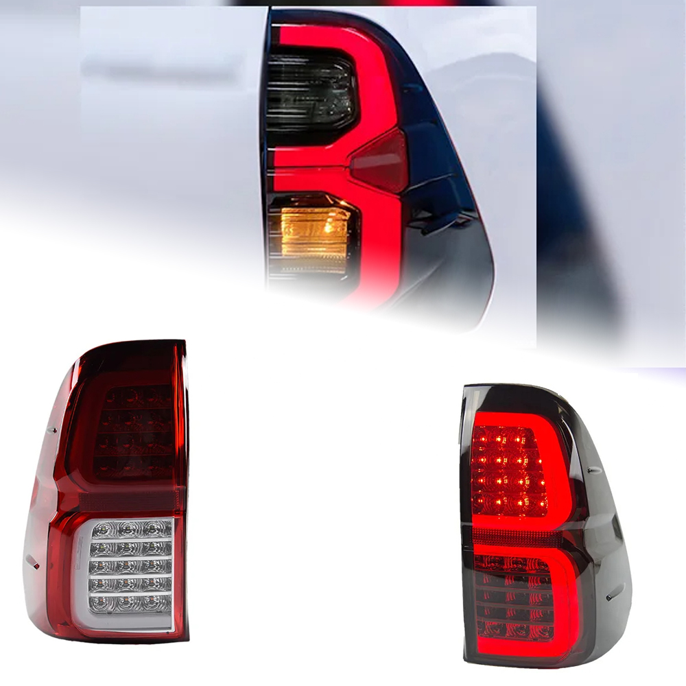 AKD Car Lights For Toyota Hilux Revo Rocco Vigo 2015-2021 LED Auto Taillight Assembly Upgrade High Configure Signal Lamp Tool Accessories