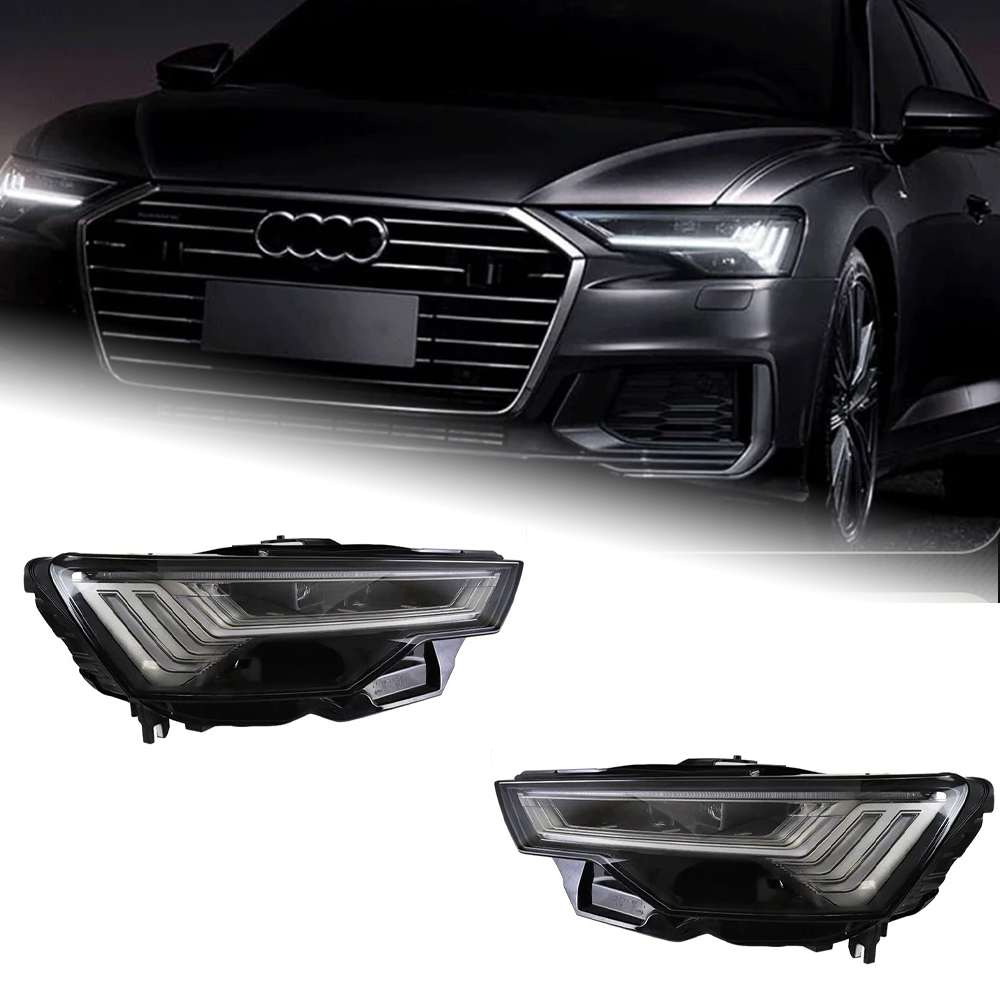 AKD Head Lamp for Audi A6 C8 LED Headlight 2019-2023 Headlights A6 C8 DRL Turn Signal High Beam Angel Eye Projector Lens