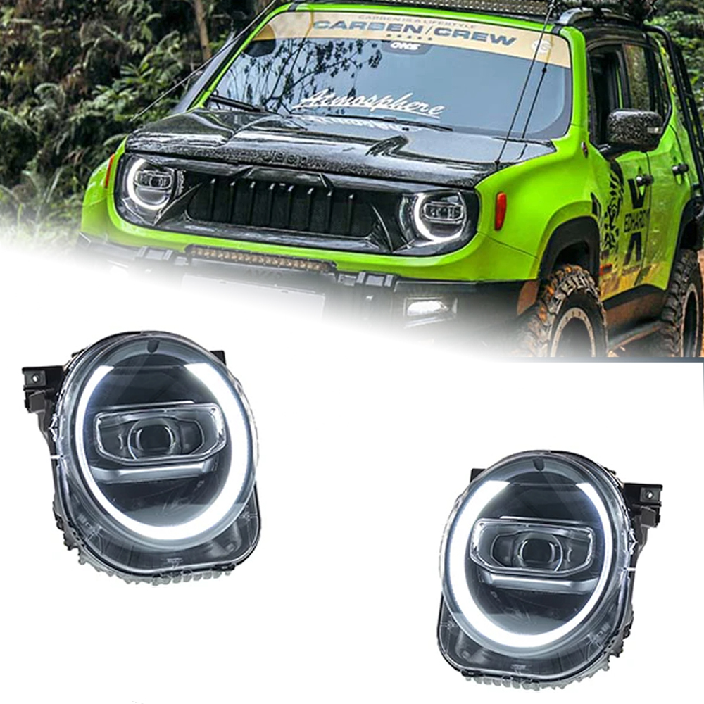 AKD Car Styling for Jeep Renegade Headlights 2016-2020 LED Headlight LED DRL Hid Head Lamp Angel Eye Bi Xenon Beam Accessories