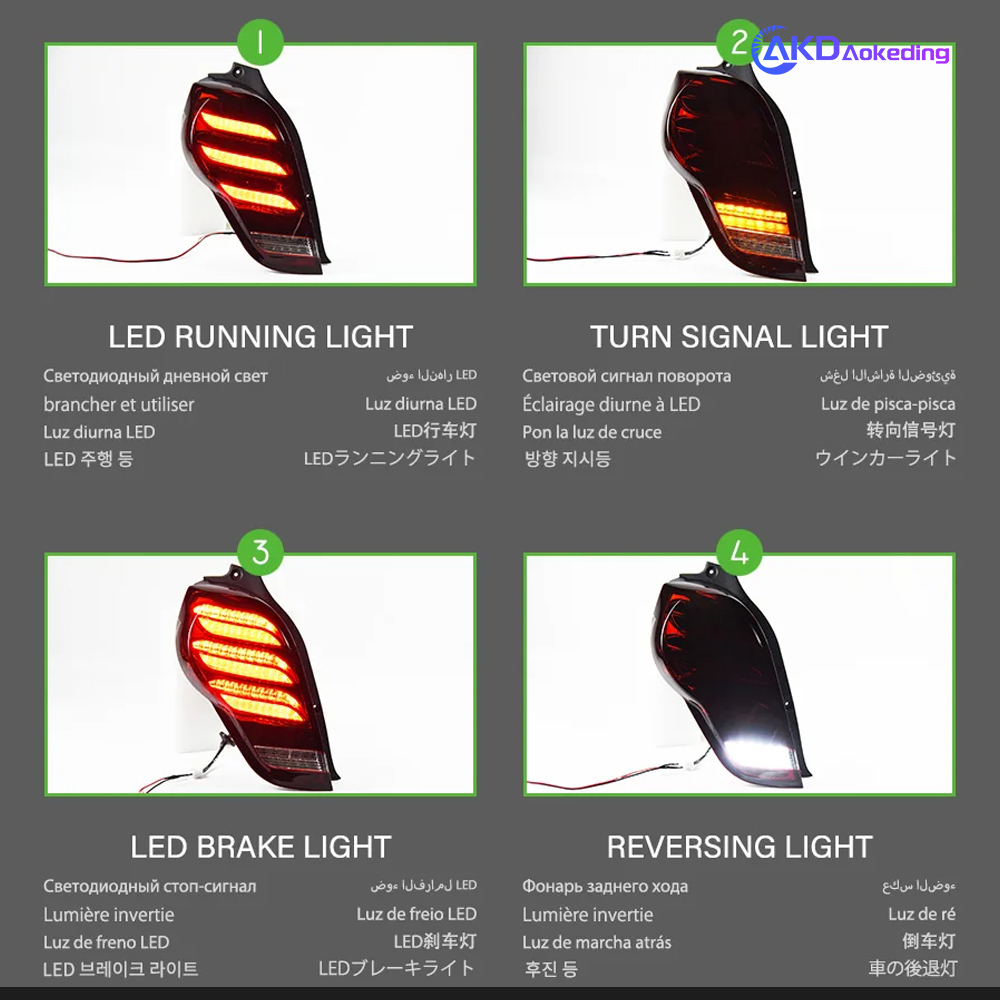 AKD Car Styling Tail Light for Spark Tail Lights 2012-2019 New Spark LED Tail Lamp DRL Signal Brake Reverse auto Accessories