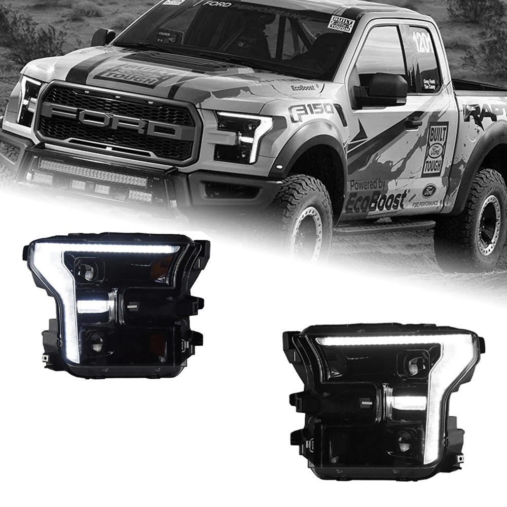 AKD Car Lights for Ford Raptor Tremor F150 2015-2020 F-150 Pick-up LED Auto Headlights Assembly Upgrade DRL Bifocal Lens Lamp Accessories