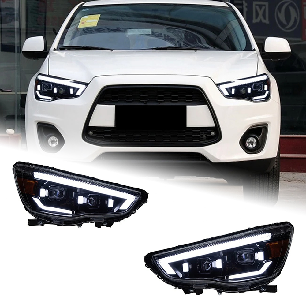 AKD Car Lights for Mitsubishi ASX 2013-2019 LED Auto Headlights Assembly Upgrade W213 E-class Style Design Bifocal Lens Accessories