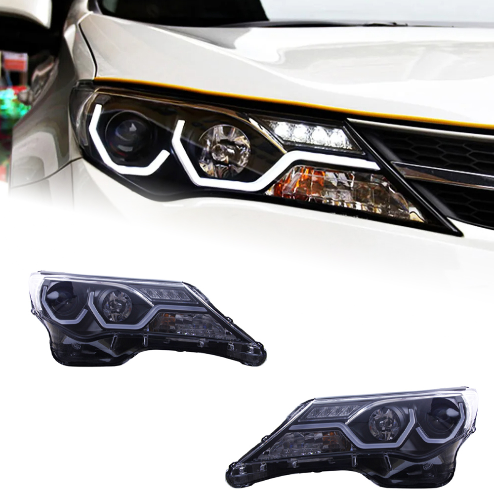 AKD Head Lamp for Toyota RAV4 LED Headlight 2013-2016 Headlights RAV4 DRL Turn Signal High Beam Angel Eye Projector Lens